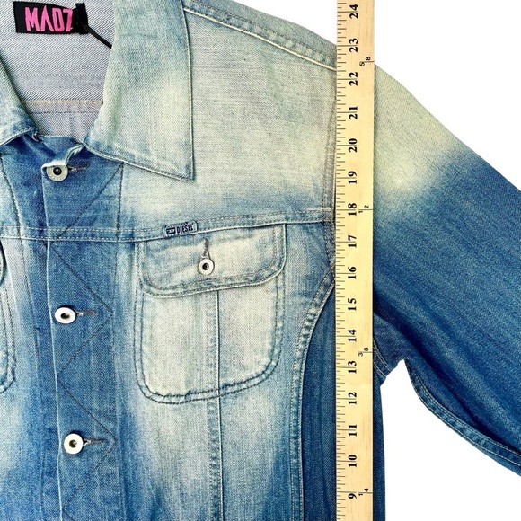 Diesel Upcycled Homer Simpson Denim Jacket Size L Iconic Geek Pop Culture - Picture 11 of 16